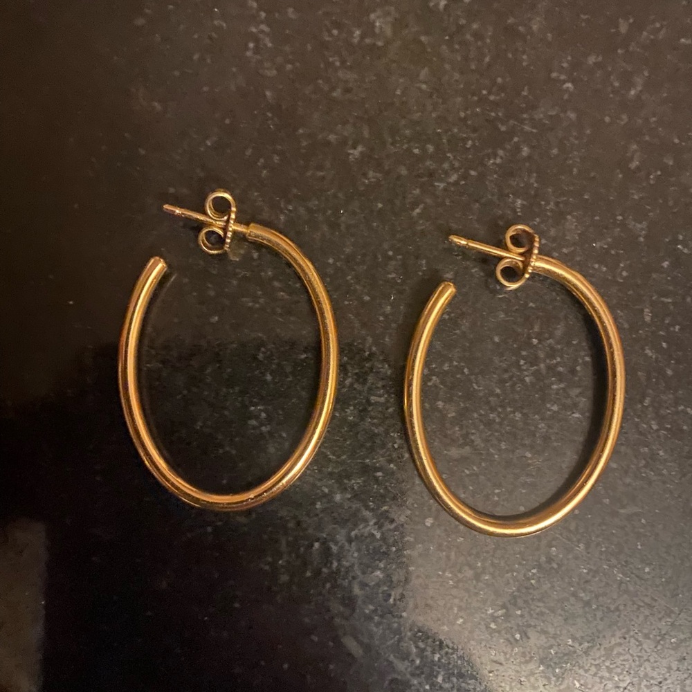 Classic James Avery 14K Gold Hoops Hoop Earrings, Retired